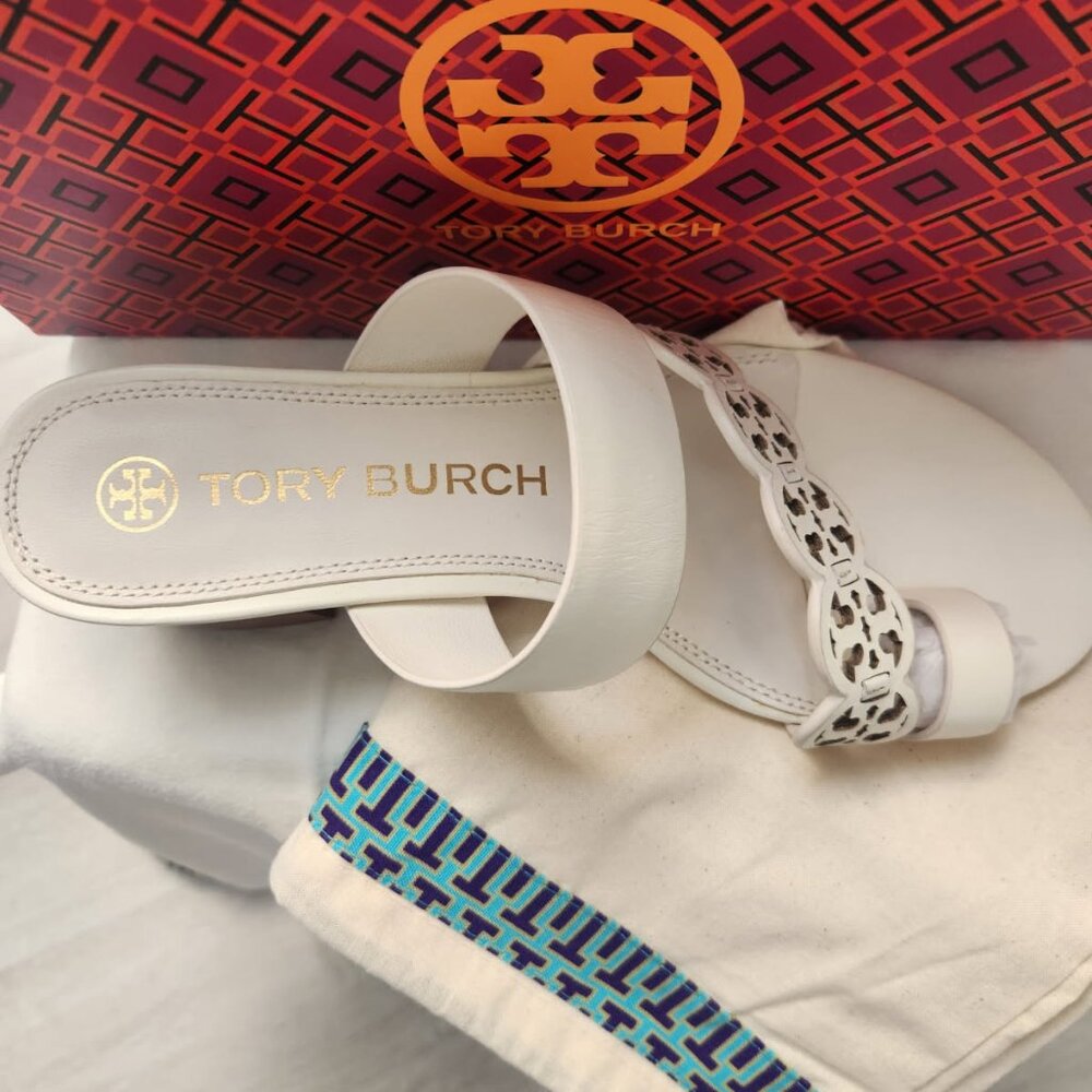 Tori Burch White Sandals